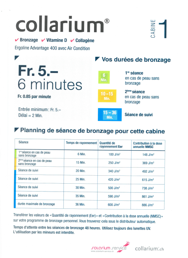 Solarium informations