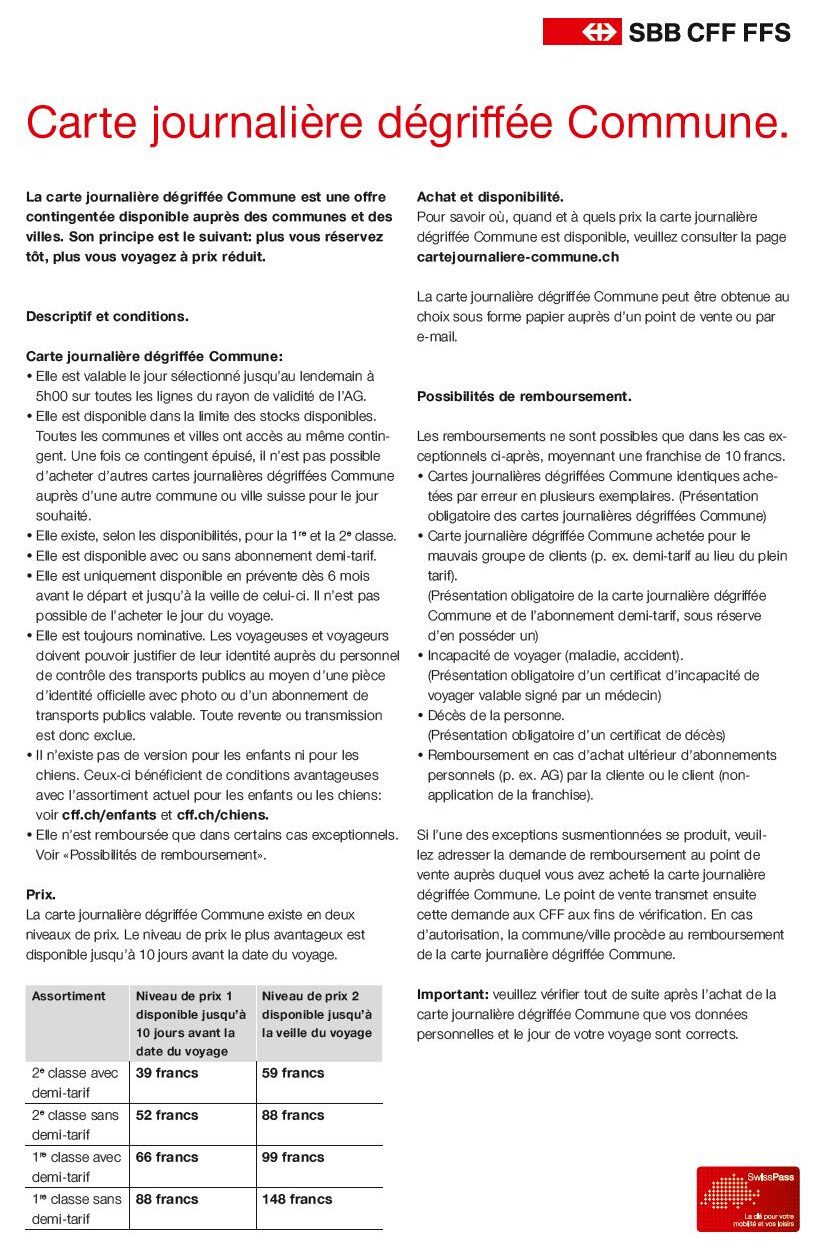 Carte journalière dégriffée Commune 2